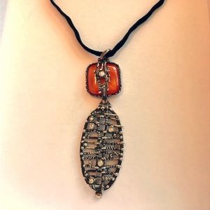 SQUARE TIGER EYE STONE NECKLACE